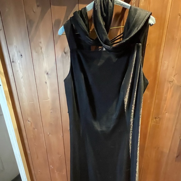 Party dress by any Nu Mode. Size 16. Black with gold shimmer undertones. - Picture 1 of 3